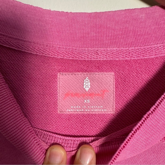 NWT Free People Movement Metti Crew Neck Oversized Sweatshirt Pink Extra Small - Picture 7 of 8